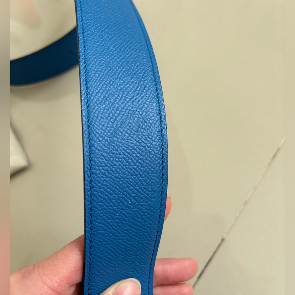 100% Authentic HERMES Ithaque belt buckle & Reversible leather strap 90cm - Picture 14 of 15